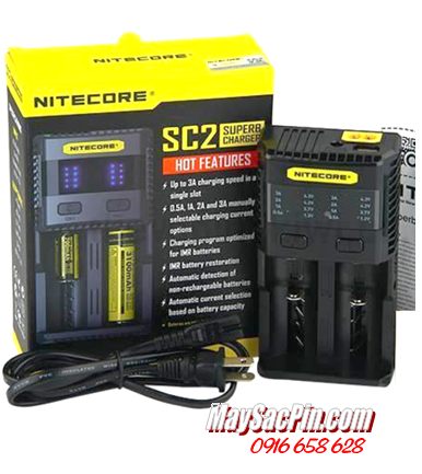 NItecore SC2, Máy sạc pin NItecore SC2, sạc được pin Li-Ion, NiMh tất cả size pin